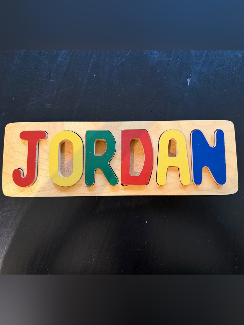 Wooden Letter Name Puzzle 'JORDAN' - Multicolor Educational Toy